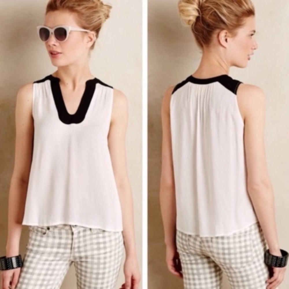 Anthropologie MAEVE Size 6 Enna White Tank Top